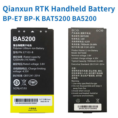 Oianxun RTK/GPS Bateria portátil BP-E7 BP-K BAT5200 BA5200 Medição portátil para CH6, CH5, CH3, CH4