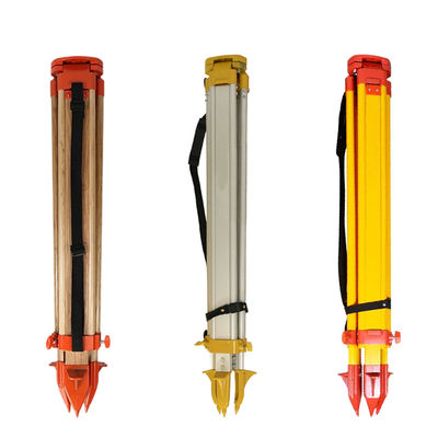 Tripódio de madeira maciça de liga de alumínio com nível de espírito, instrumento de inspecção de engenharia, suporte telescópico resistente a impactos